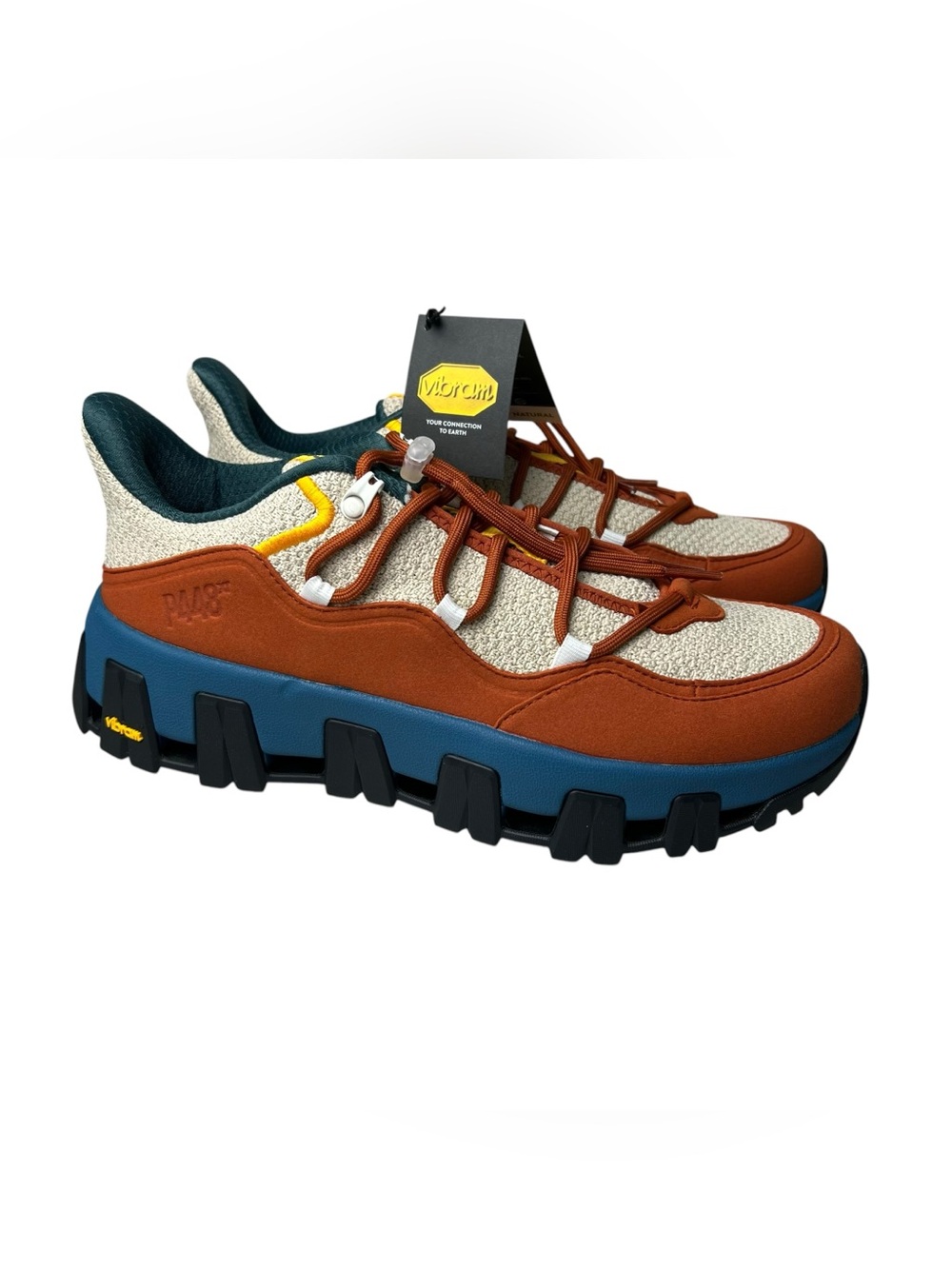 P448 Monalea NIB Mens Size 42 (9.5-10)  Low Top Rust/Blue Trail Shoe Vibram Sole